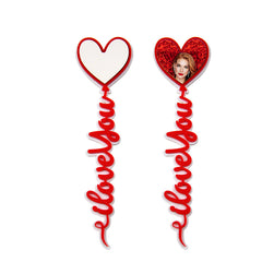 Heart Acrylic I Love You - White and Red
