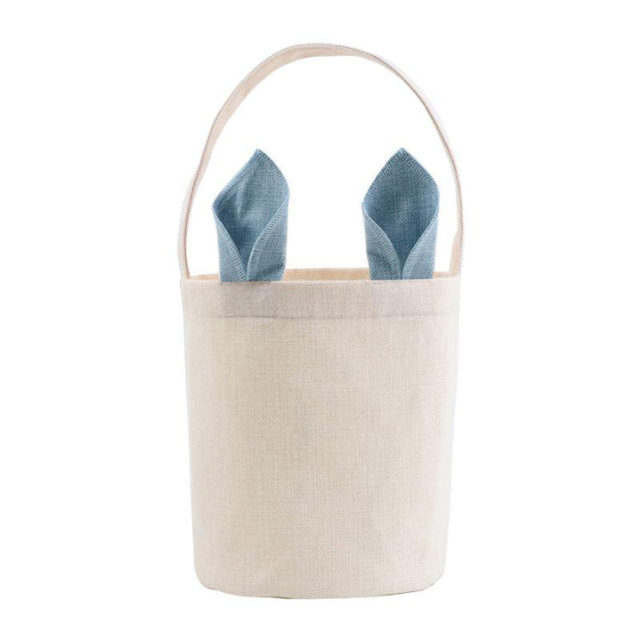 Sublimation blank Linen Easter Basket - Blue Ears