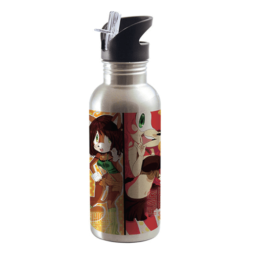 Aluminium Straw Water Bottle 600ml Silver sublimation blanks