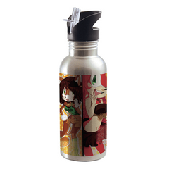 Aluminium Straw Water Bottle 600ml Silver sublimation blanks