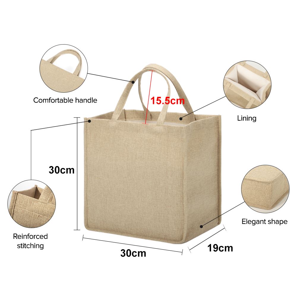 sublimation blank Linen Tote Bag Natural