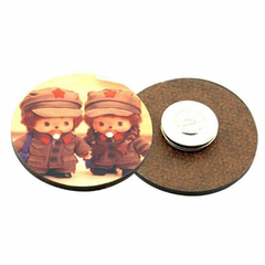 MDF Round Name Badge + Magnet sublimation blanks