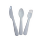 Blank white sublimation cutlery set with knife, spoon, and fork for custom laser engraving