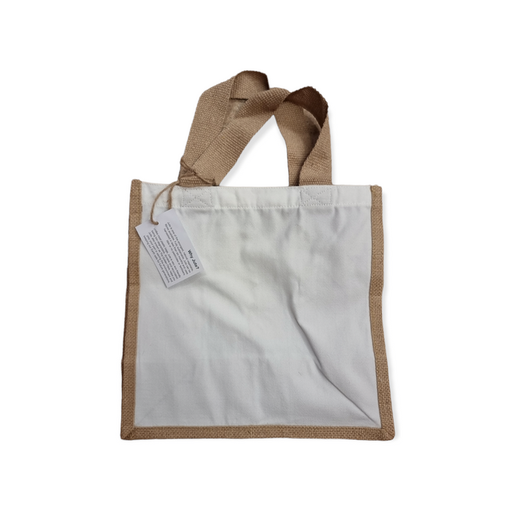 Jute & Polyester Tote Bag - 30 x 30 x 19 cm