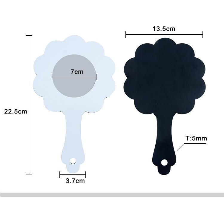 Sublimation blank kids handheld mirror flower