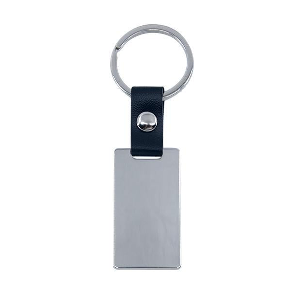 Sublimation blank metal keyring with leather chain