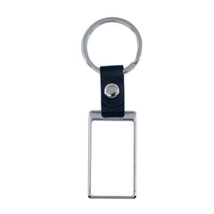 Sublimation blank metal keyring with leather chain
