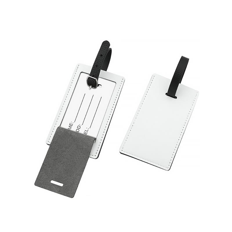 Sublimation blank pu leather luggage tag 
