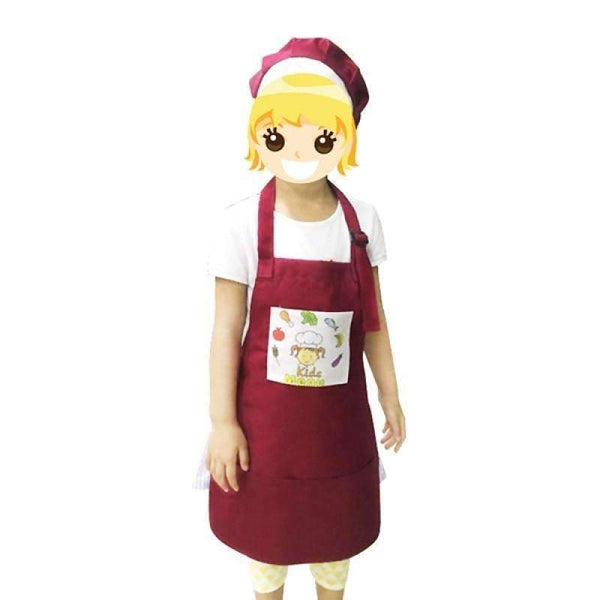 Toddler Apron with hat - Red