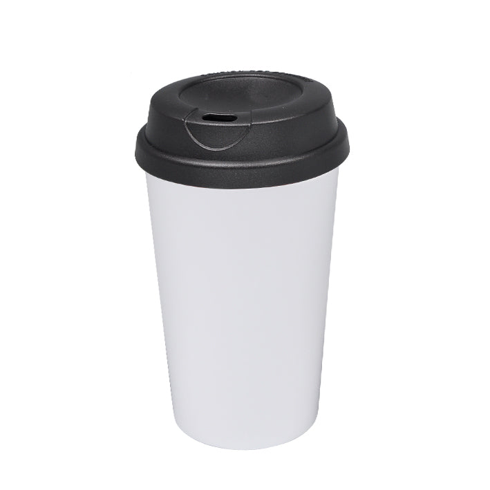 sublimation blank polymer coffee take away cup white lid