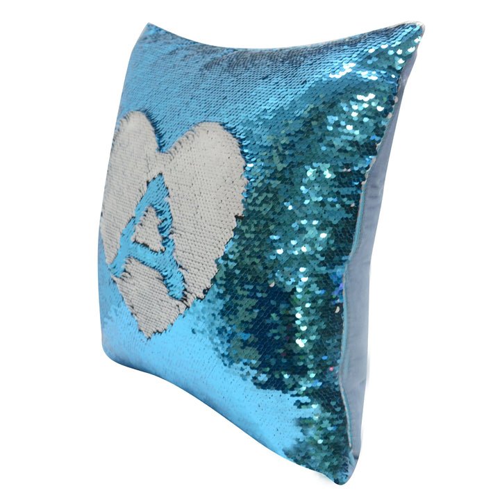 blue sublimation blank sequin cushion cover