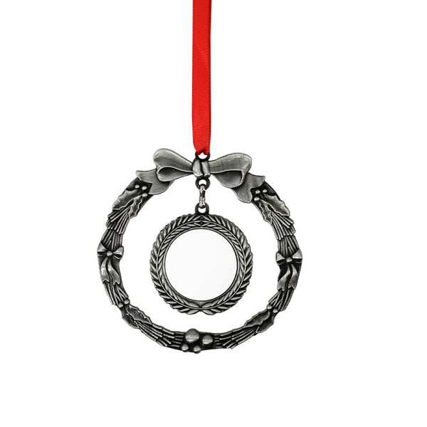 Xmas Decoration - Metal Wreath - Silver