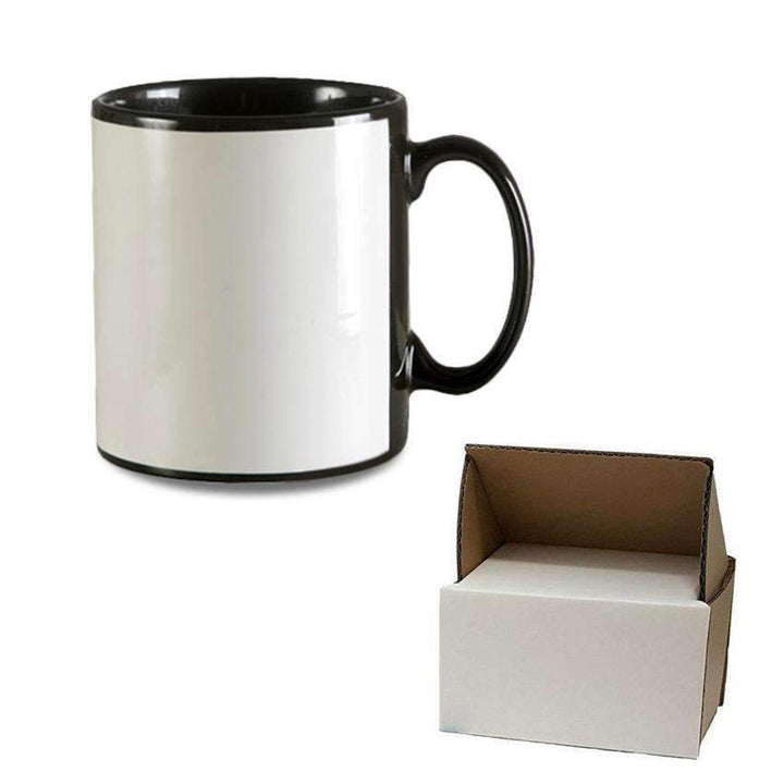 Sublimation blank 10oz Black Patch Mug - Plus mug box