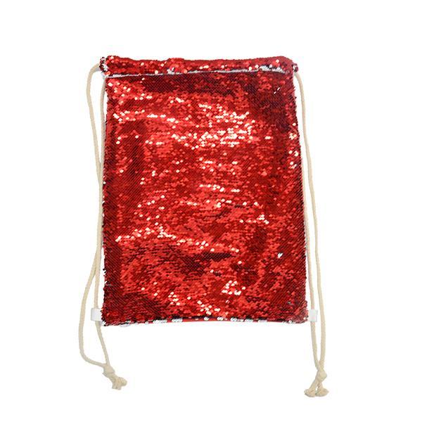 sublimation blank red sequin drawstring bag