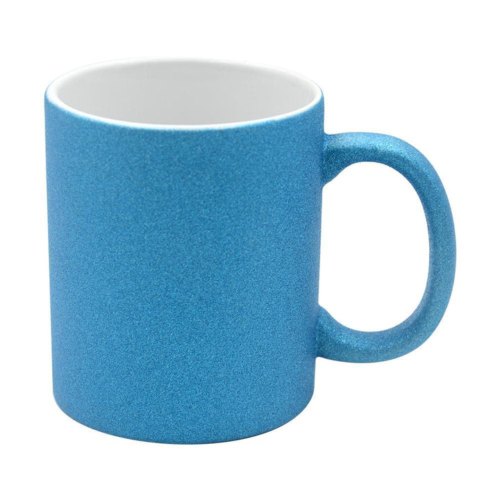 sublimation blank blue glitter mug