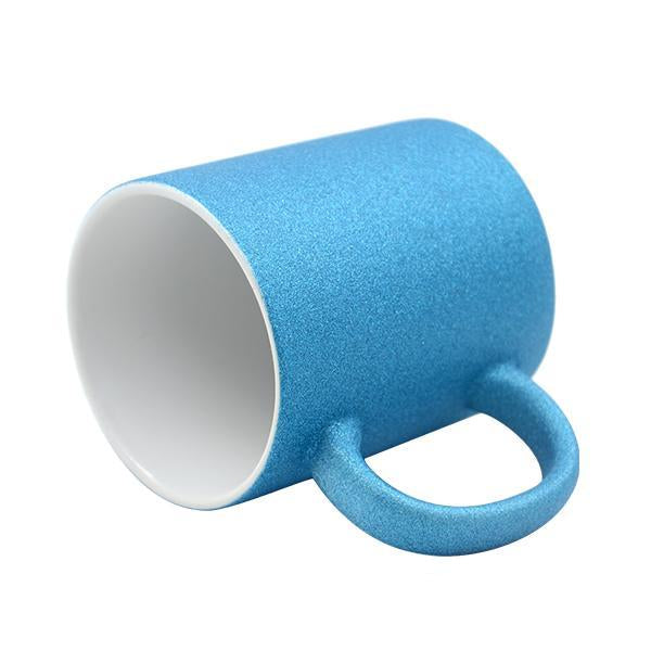 sublimation blank blue glitter mug
