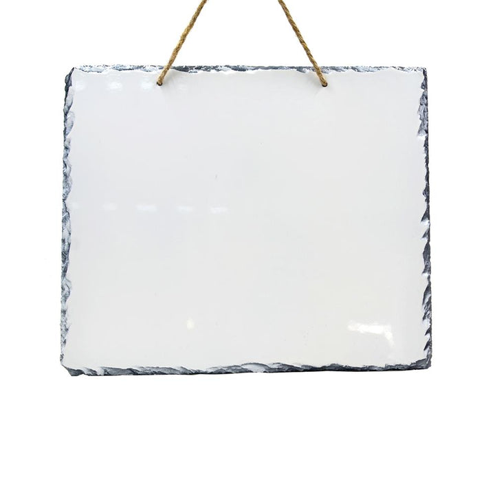 2pcs Sublimation Slate Blanks Sublimation Photo Slate Blank Picture Frame with Display Holder, Size: 20x20cm, White