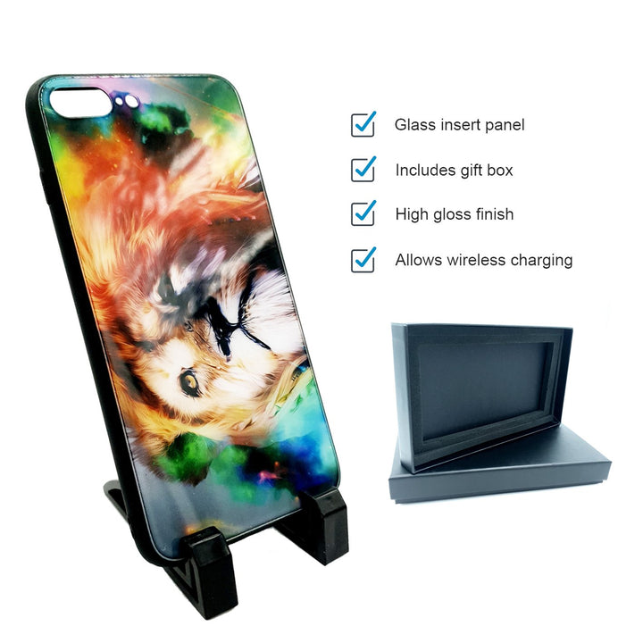 sublimation blank iphone 7 8 plus glass phone case 