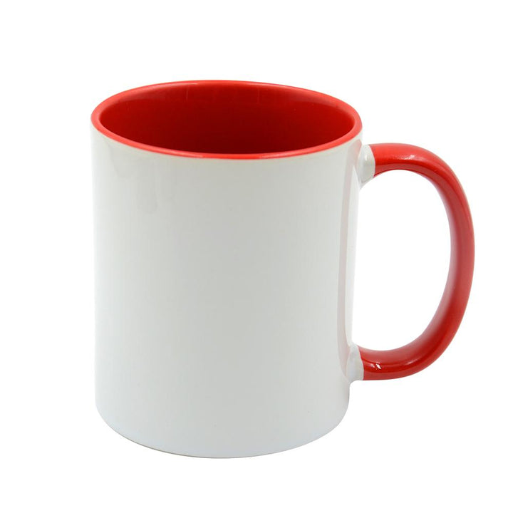 sublimation blank red inner and handled mug