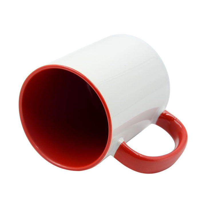 sublimation blank red inner and handled mug