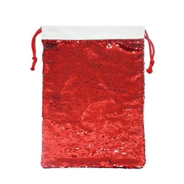 sublimation blank red sequin christmas sack