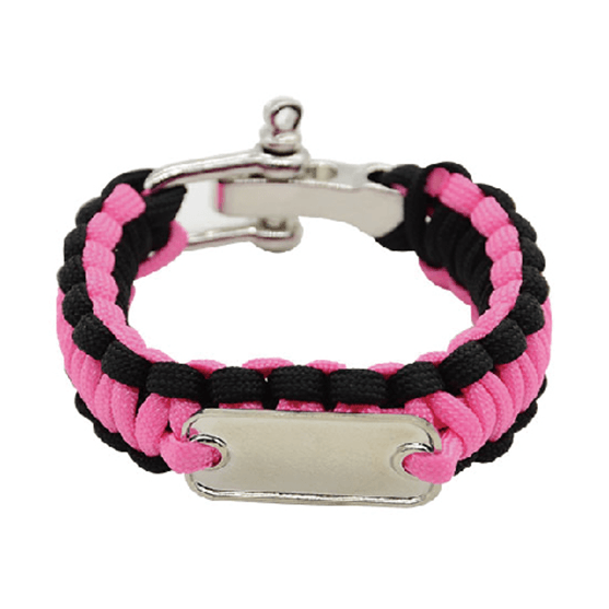 sublimation pink paracord bracelet