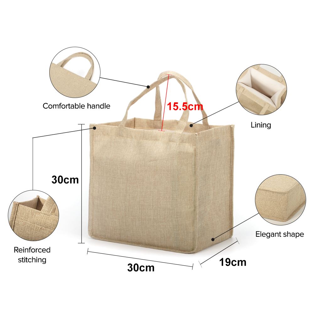 sublimation blank Burlap Tote Bag Natural