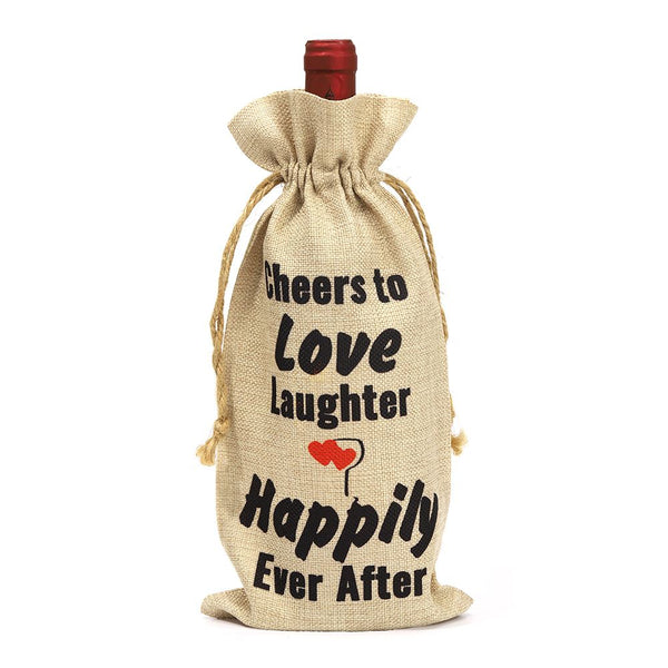 sublimation blank Faux Burlap Drawstring Bottle Bag subliblanks