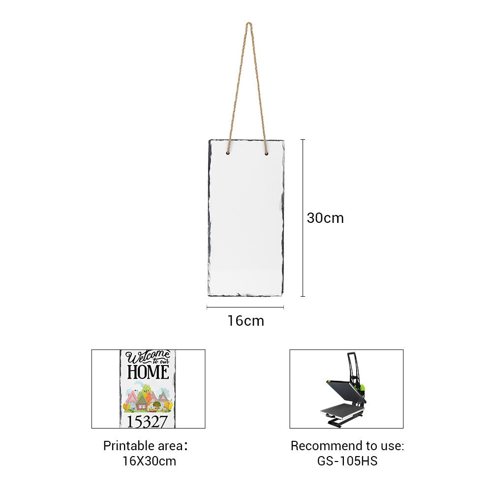 sublimation blank Hanging Photo Rock Slate 16cm x 30cm - Glossy subliblanks