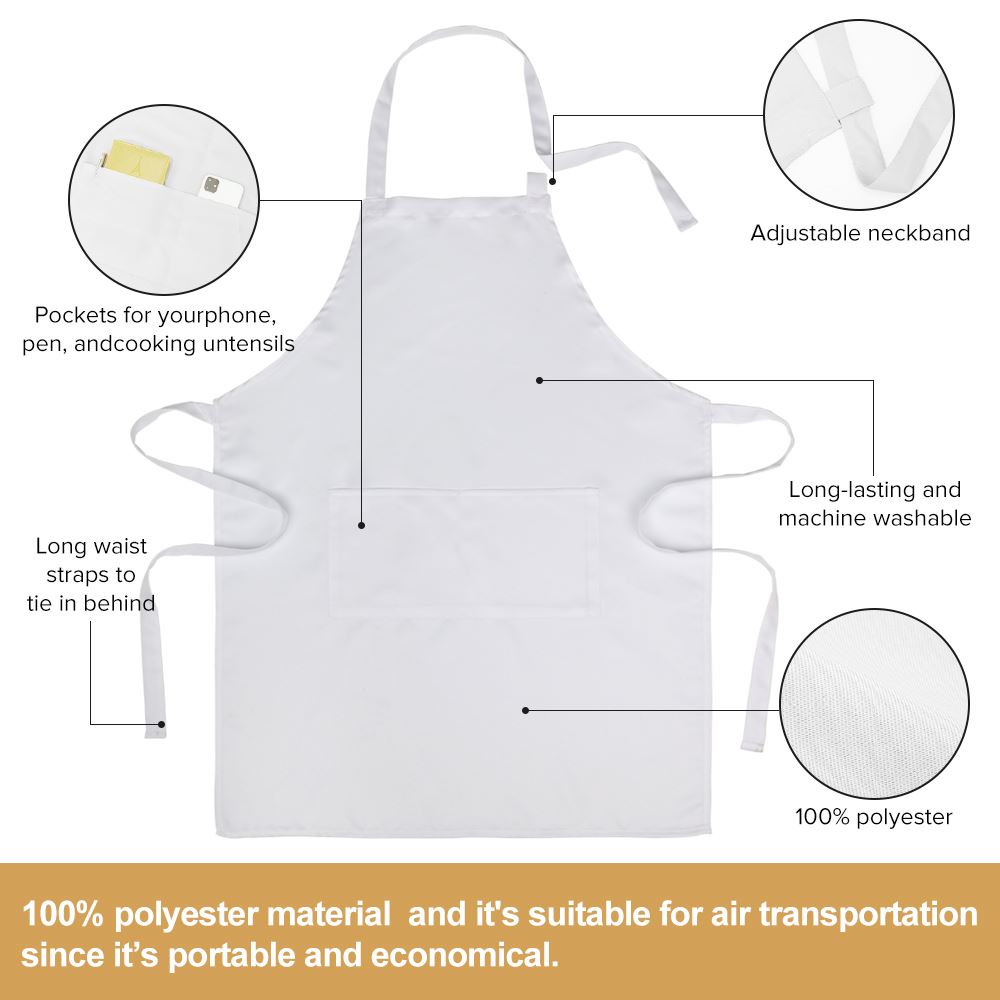 sublimation blank adults polyester apron white