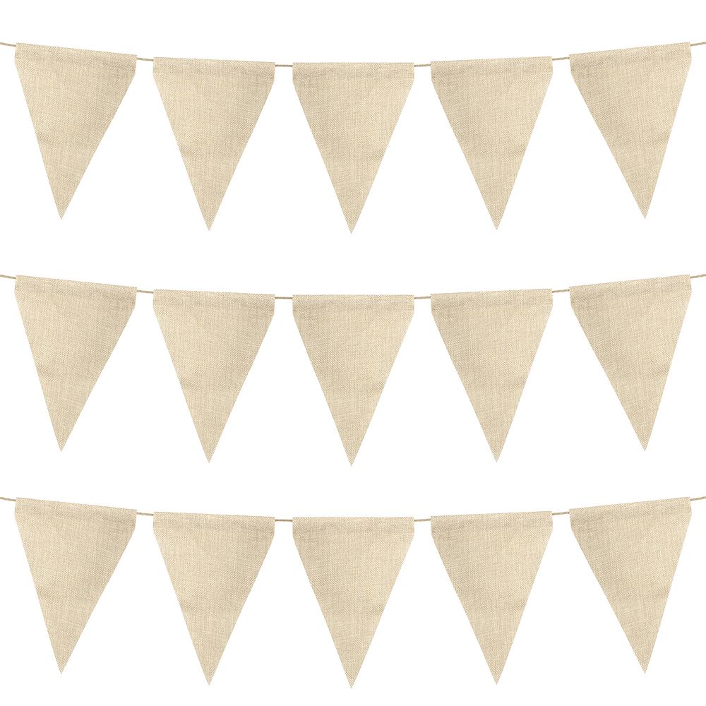 sublimation blank burlap triangle banner flag