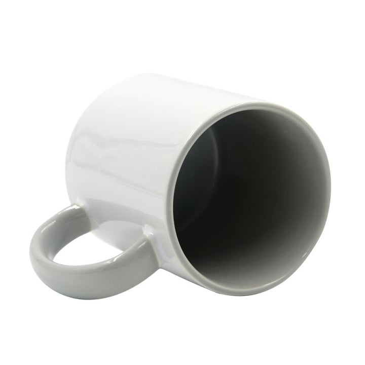 sublimation blank dino coating ceramic grey coloured inner and handle mug