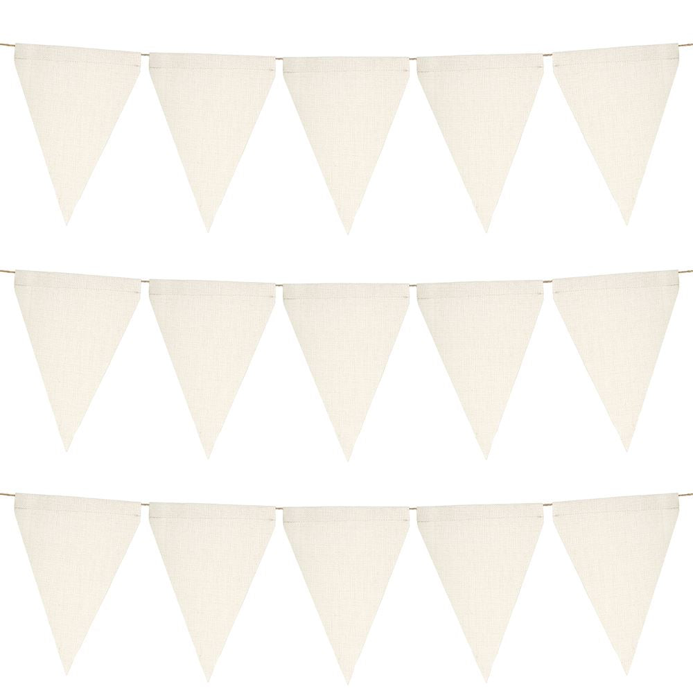 sublimation blank linen triangle banner flag