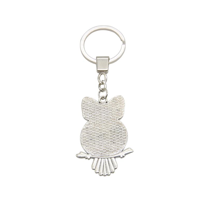 sublimation blank owl metal keyring