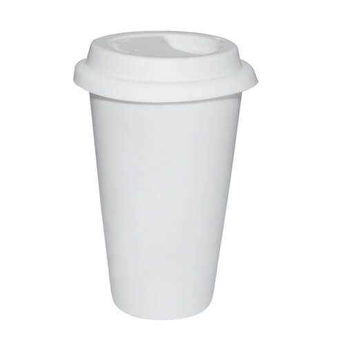 sublimation blank polymer white travel mug