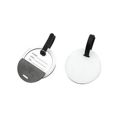 sublimation blank pu leather Round luggage tag