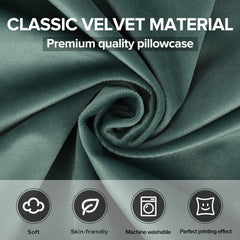 sublimation blank soft velvet cushion cover dark green